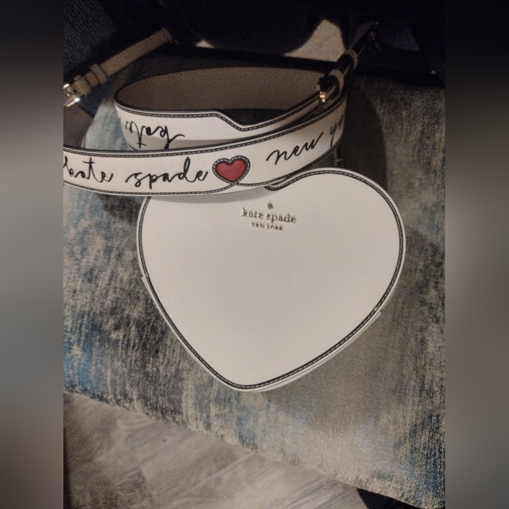 Kate Spade Loveshack heart Crossbody Bag with guitar strap